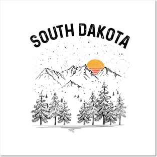 South Dakota State Vintage Retro Posters and Art